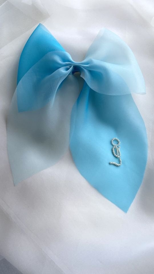 Dual Color Monogram Bow
