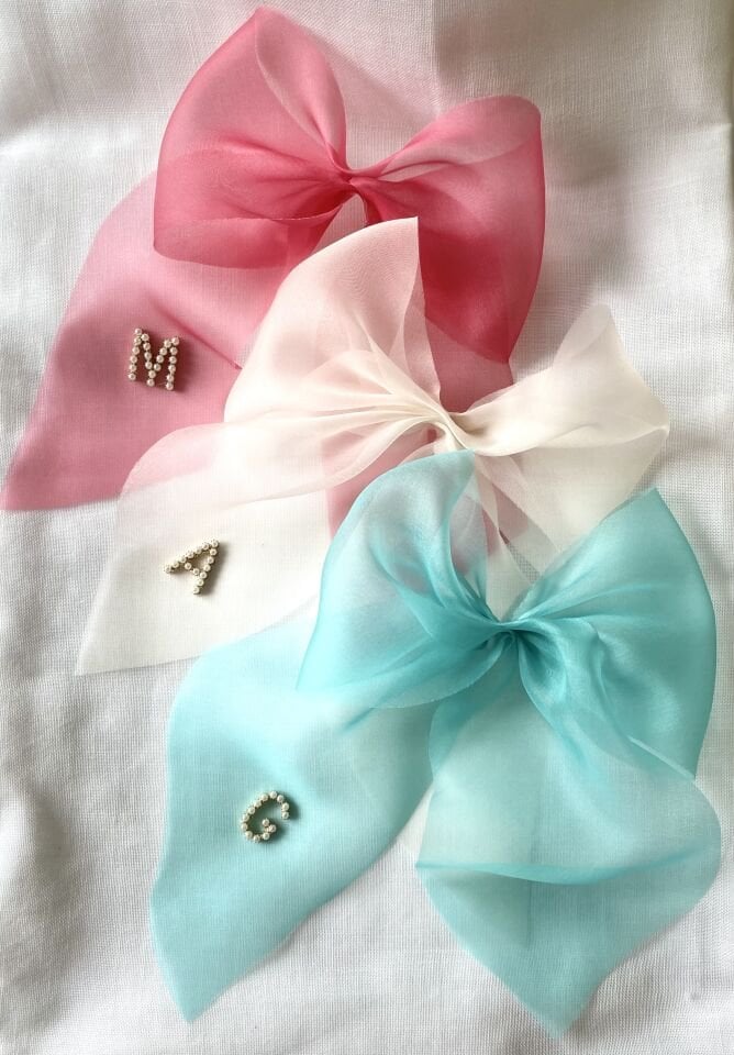 Silk Organza Monogrammed Bow