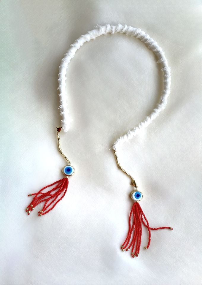 GÖZ BONCUKLU KETEN TAÇ