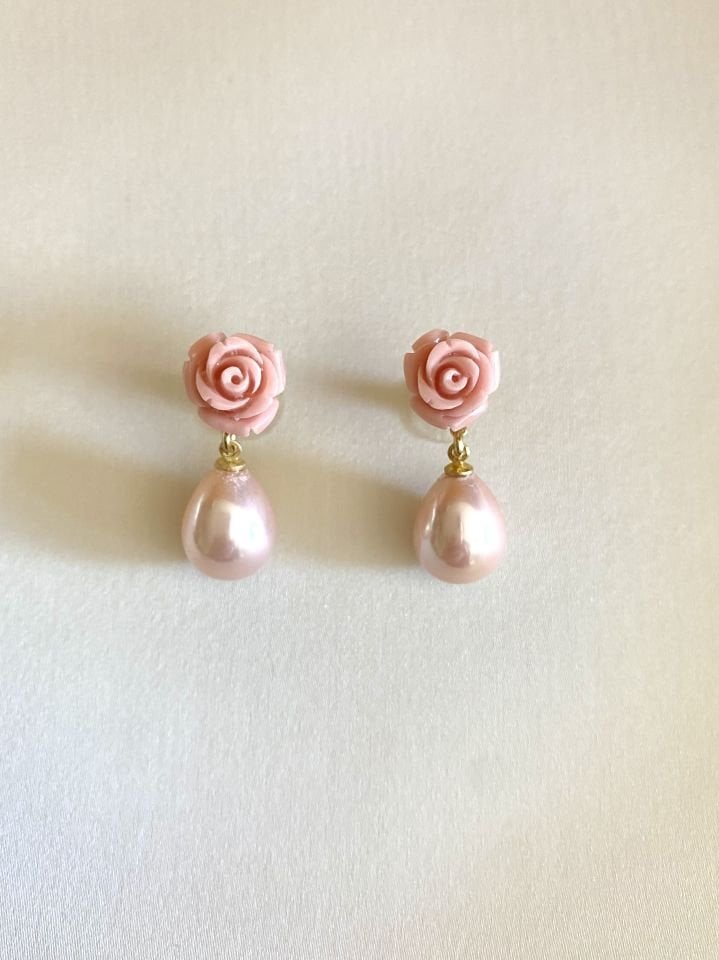 Rose Sedef İnci Küpe